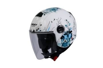 SWAY SW 715 IRIS Blue White Yarım Kask