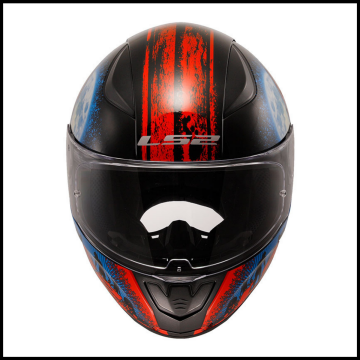 LS2 RAPID 2 ZOMBIE SİYAH - KIRMIZI KAPALI KASK