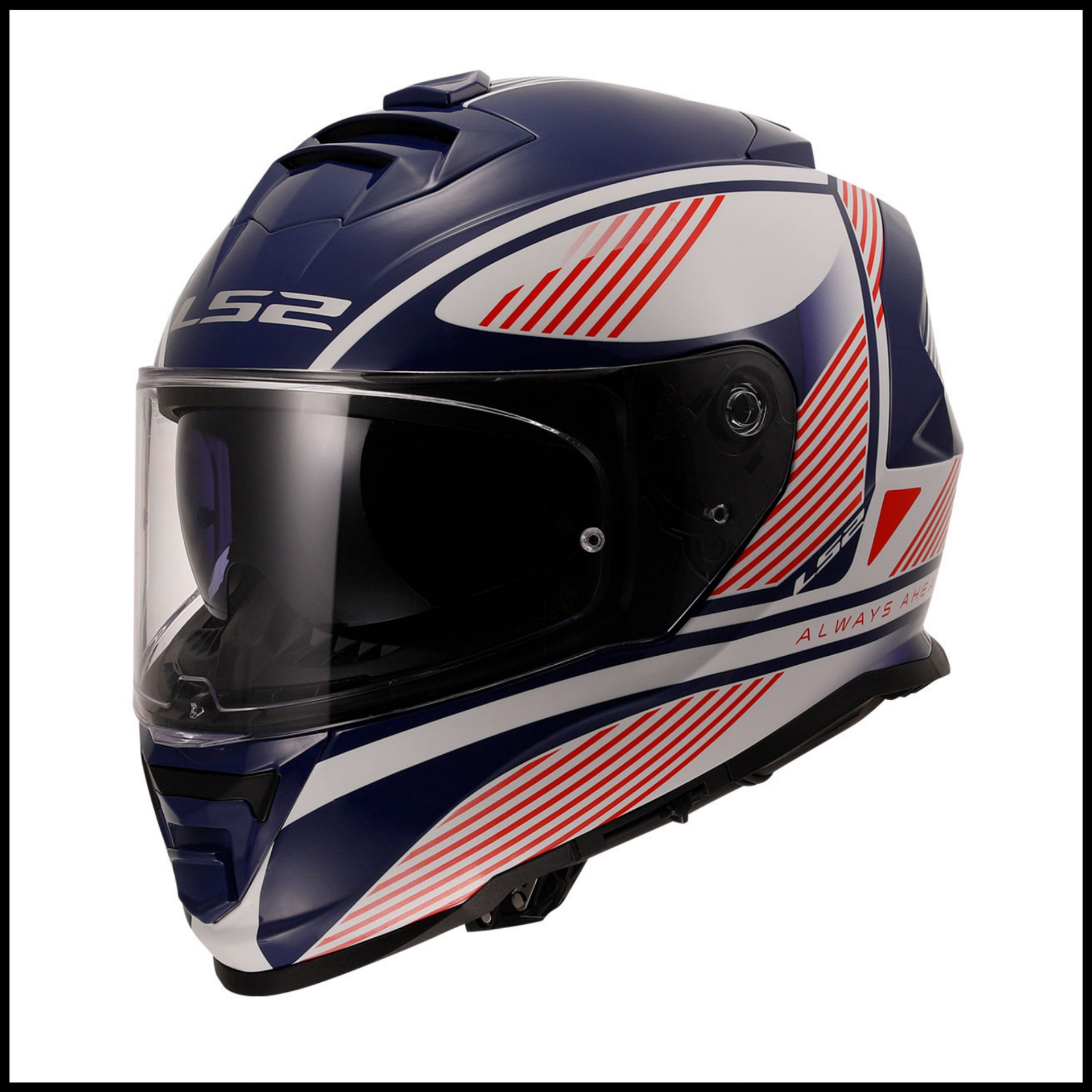LS2 STORM 2 DODGER BEYAZ-NAVY MAVİ KAPALI KASK