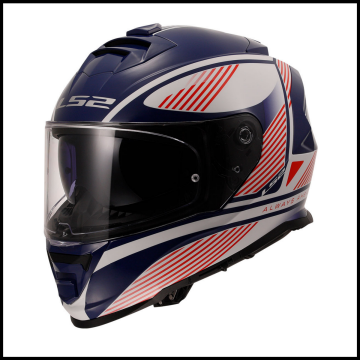 LS2 STORM 2 DODGER BEYAZ-NAVY MAVİ KAPALI KASK