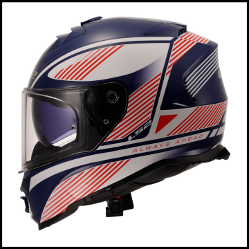LS2 STORM 2 DODGER BEYAZ-NAVY MAVİ KAPALI KASK