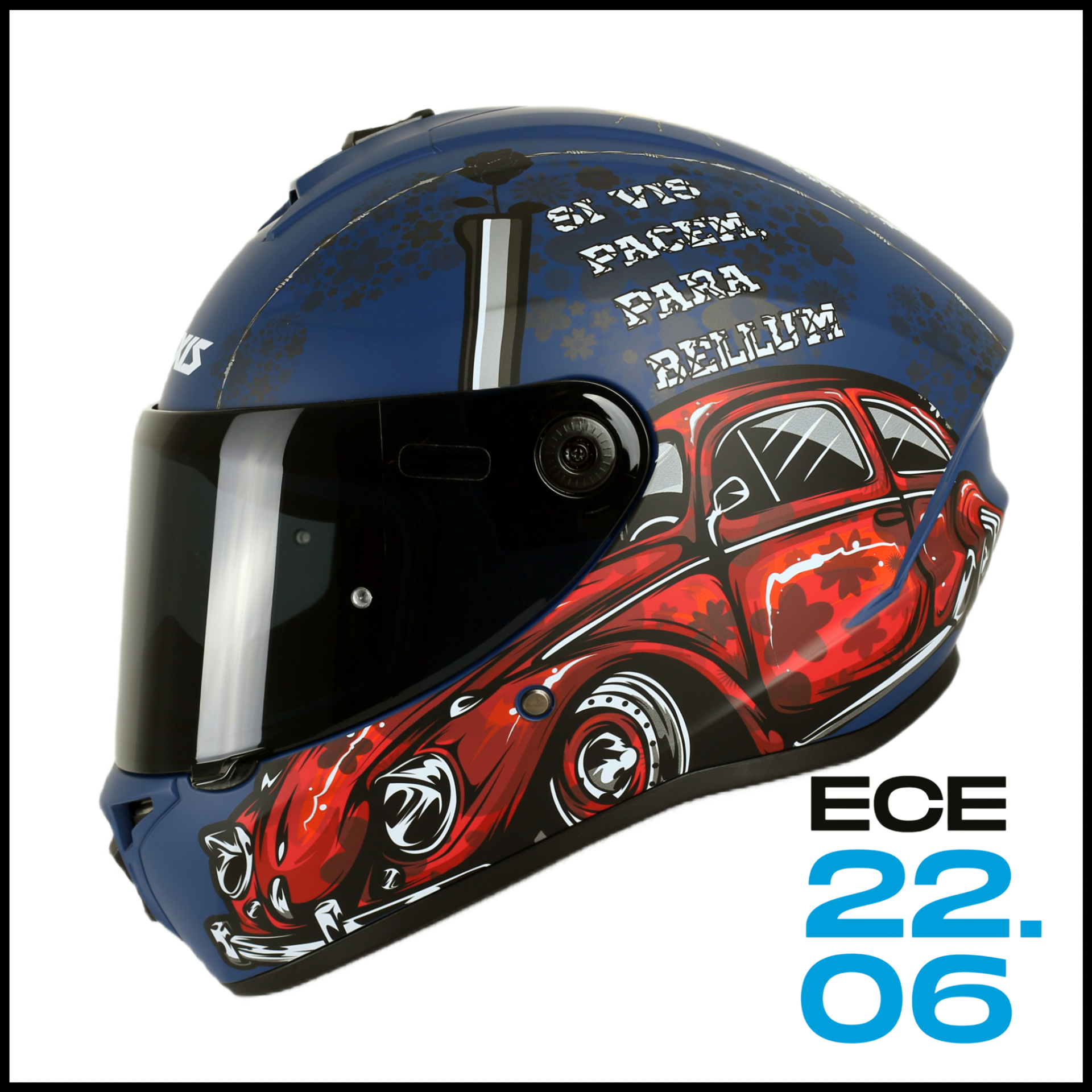 AXXIS DRAKEN S IRON PEACE MATT BLUE KAPALI KASK