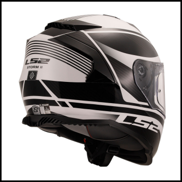 LS2 STORM 2 DODGER MAT SİYAH-BEYAZ KAPALI KASK