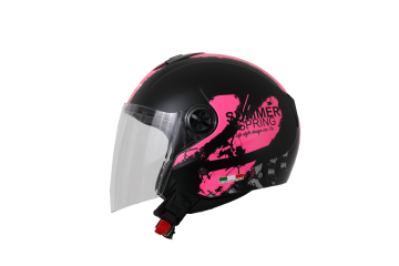 SWAY SW 715 Pink Matt Black Yarım Kask