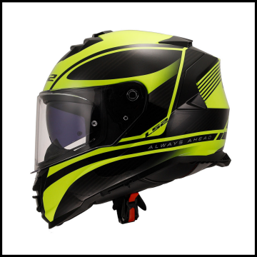 LS2 STORM 2 DODGER MAT SİYAH-NEON SARI KAPALI KASK