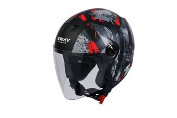 SWAY SW 715 POISON Black Grey Red Yarım Kask