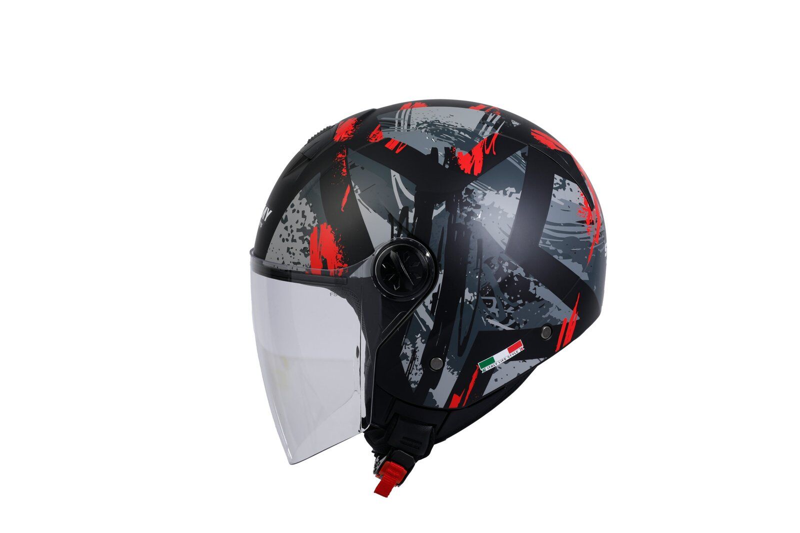 SWAY SW 715 POISON Black Grey Red Yarım Kask