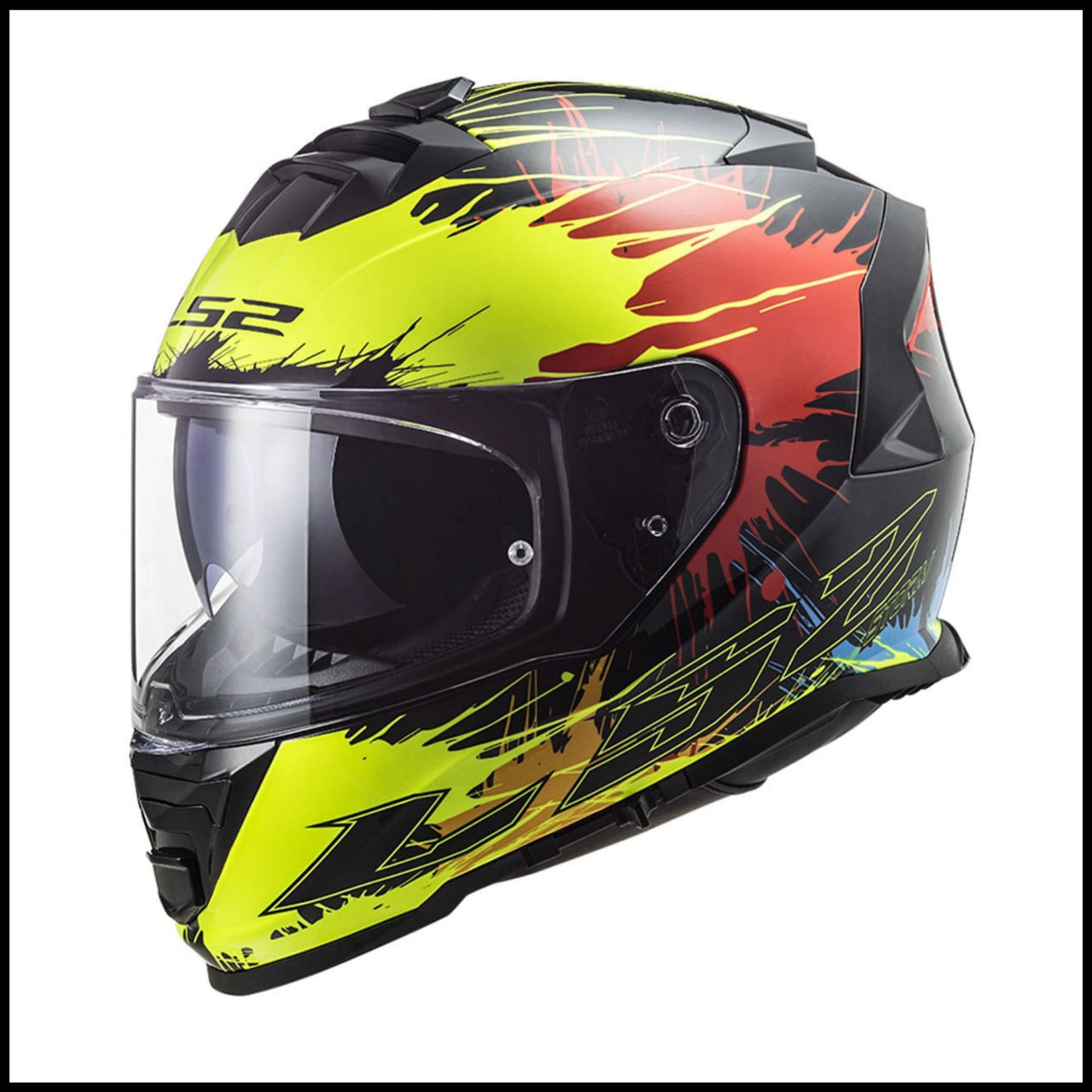 LS2 STORM 2 DROP SİYAH-SARI-KIRMIZI KAPALI KASK