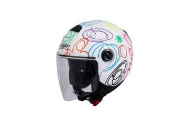 SWAY SW 715 WHITE FLOWER Yarım Kask