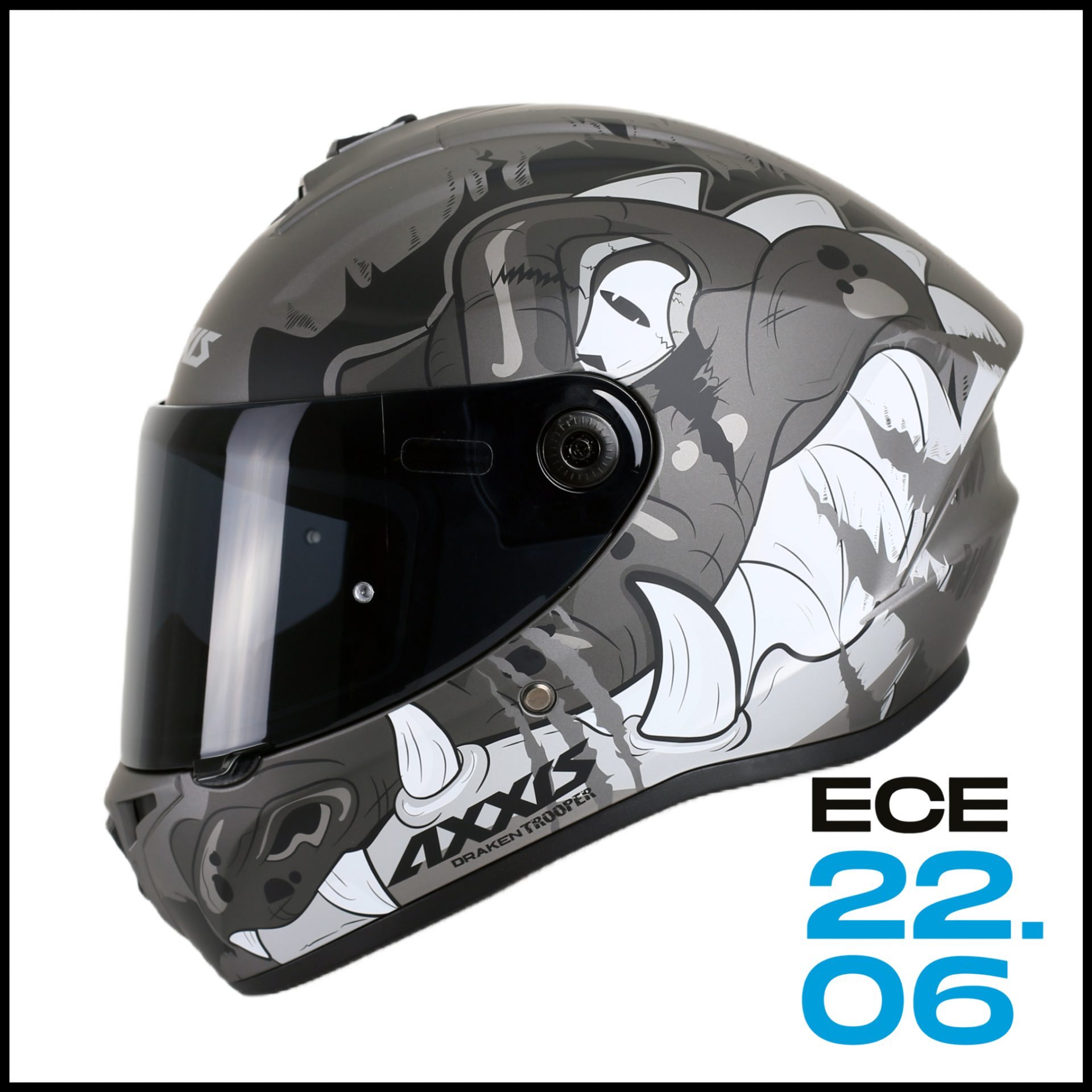 AXXIS DRAKEN S TROPPER MATT GREY KAPALI KASK