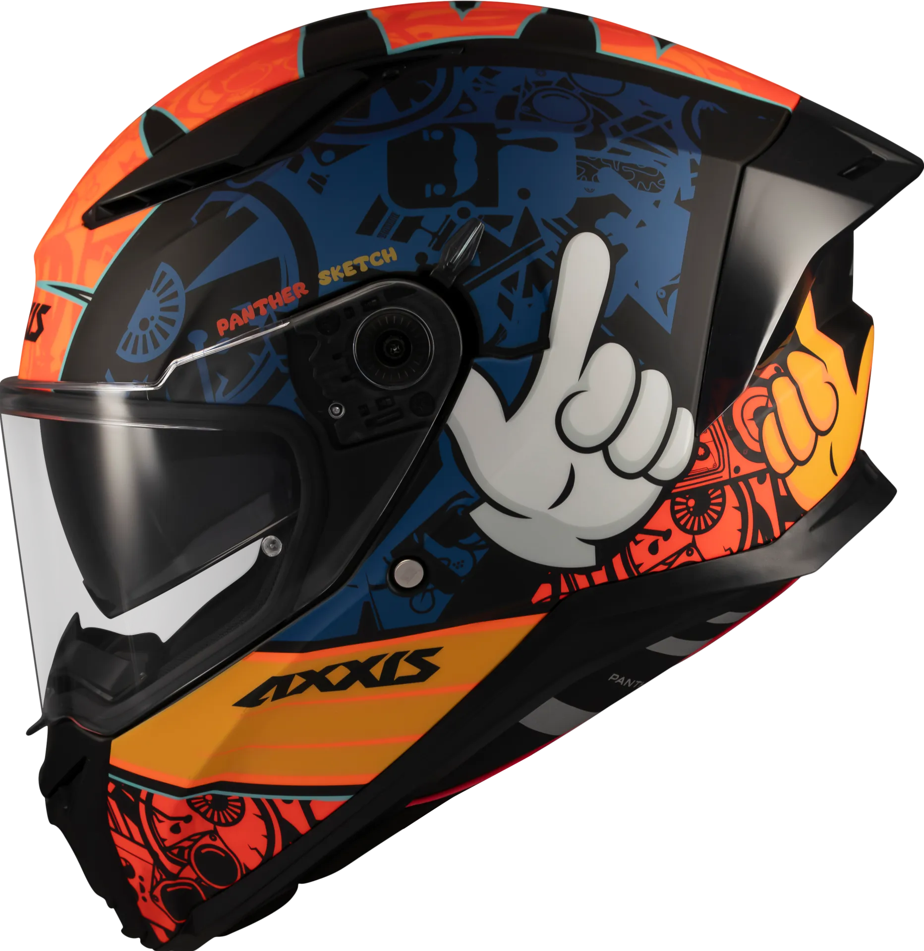 AXXIS PANTHER SV SKETCH B4 MATT KAPALI KASK