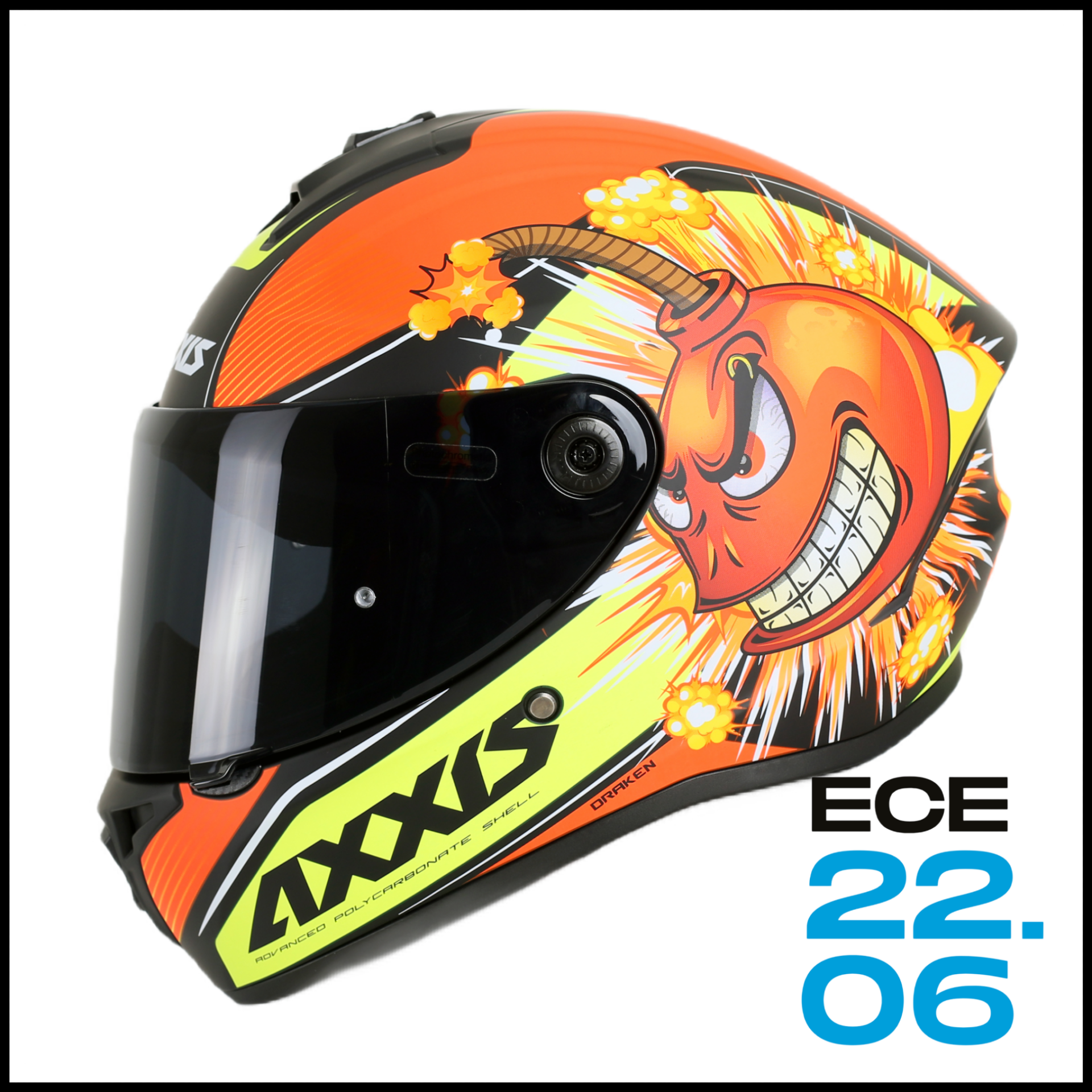 AXXIS DRAKEN S BOMBS MATT RED KAPALI KASK