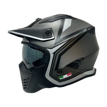 SWAY SW 726X TOKYO Titanium White Black-modüler kask