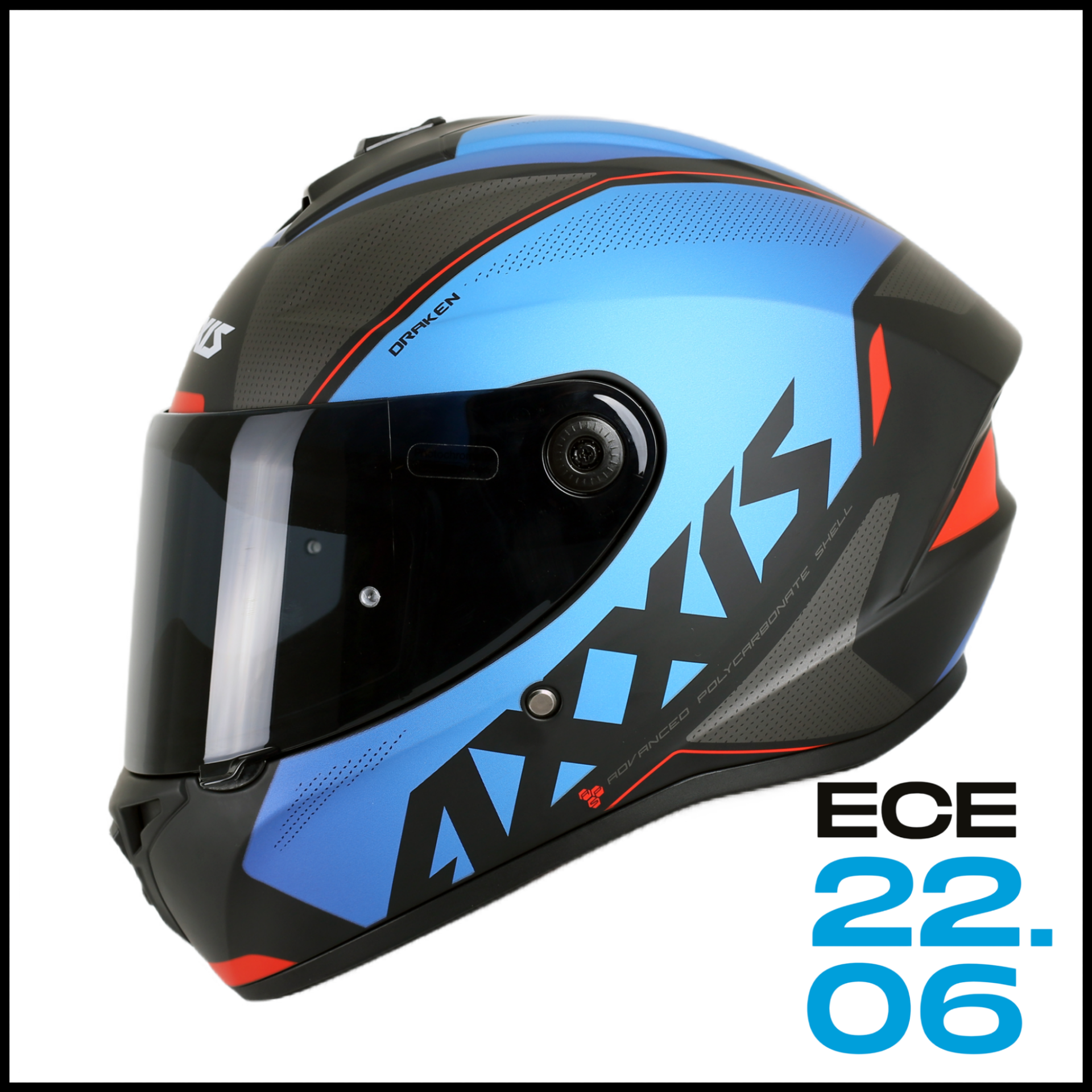 AXXIS DRAKEN S GEAR BLUE MATT KAPALI KASK