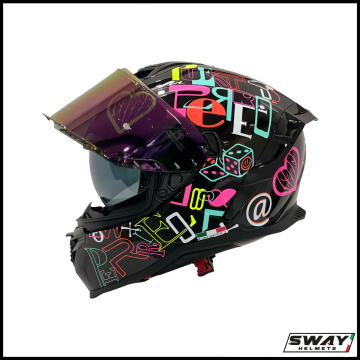 SWAY SW 867 PERİ Colorful Kapalı Kask / Güneş Vizörlü