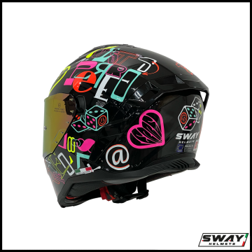 SWAY SW 867 PERİ Colorful Kapalı Kask / Güneş Vizörlü