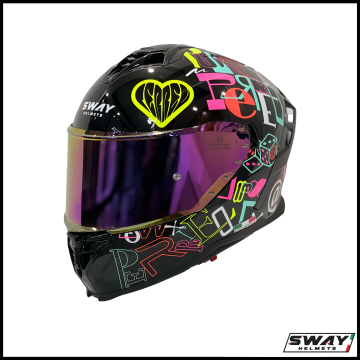 SWAY SW 867 PERİ Colorful Kapalı Kask / Güneş Vizörlü