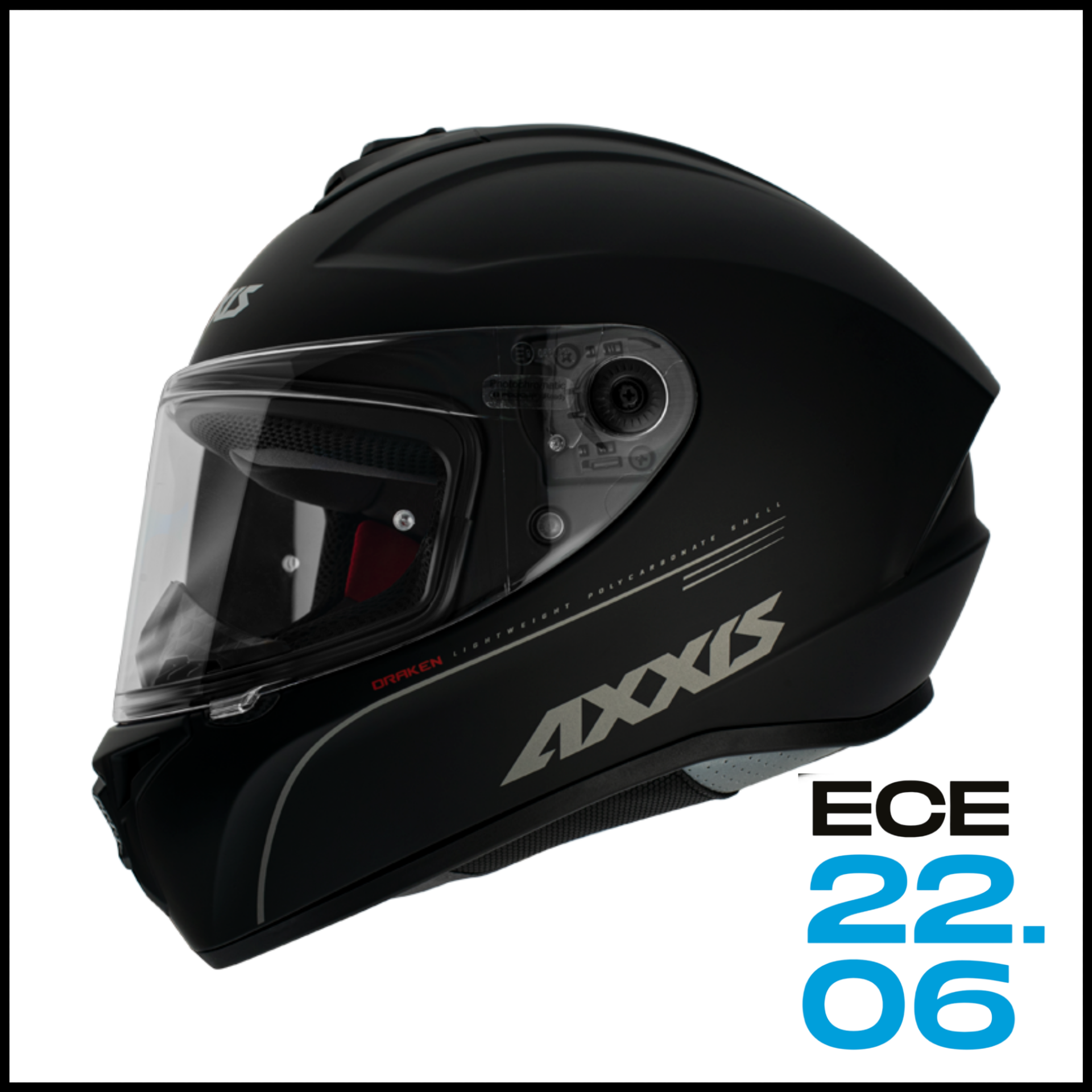 AXXIS DRAKEN S SOLID BLACK MATT KAPALI KASK