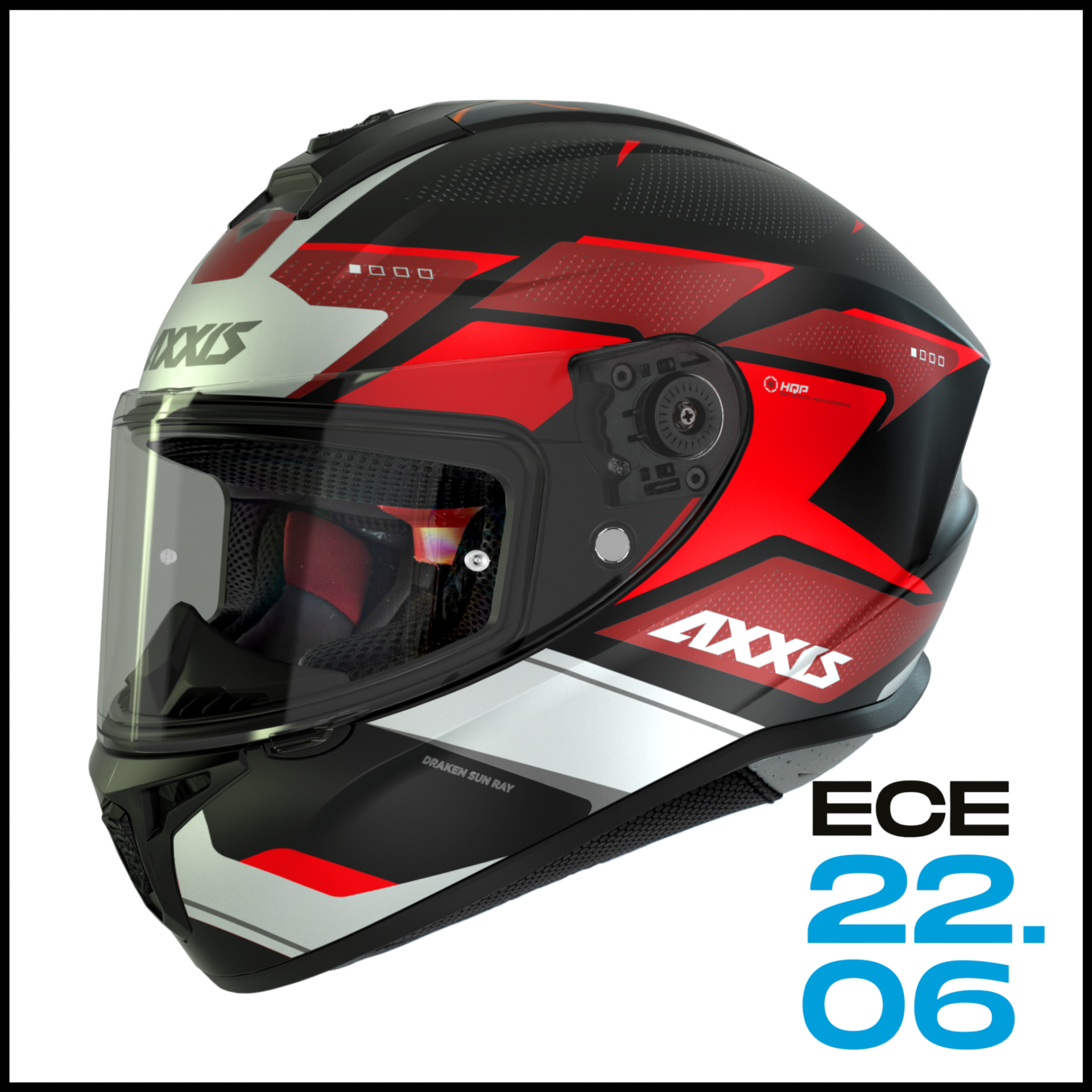 AXXIS DRAKEN S SUNRAY RED MATT KAPALI KASK