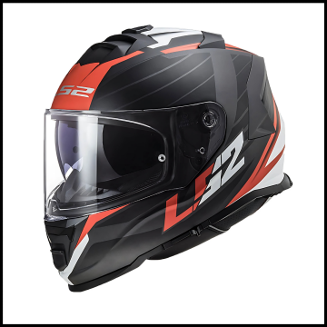 LS2 STORM 2 NERVE MAT SİYAH-KIRMIZI KAPALI KASK