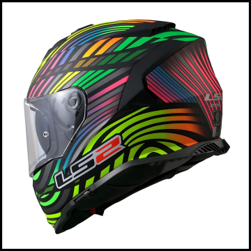 LS2 STORM 2 POWER MAT SİYAH-GÖKKUŞAĞI KAPALI KASK