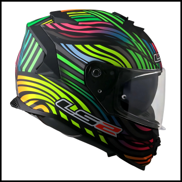 LS2 STORM 2 POWER MAT SİYAH-GÖKKUŞAĞI KAPALI KASK