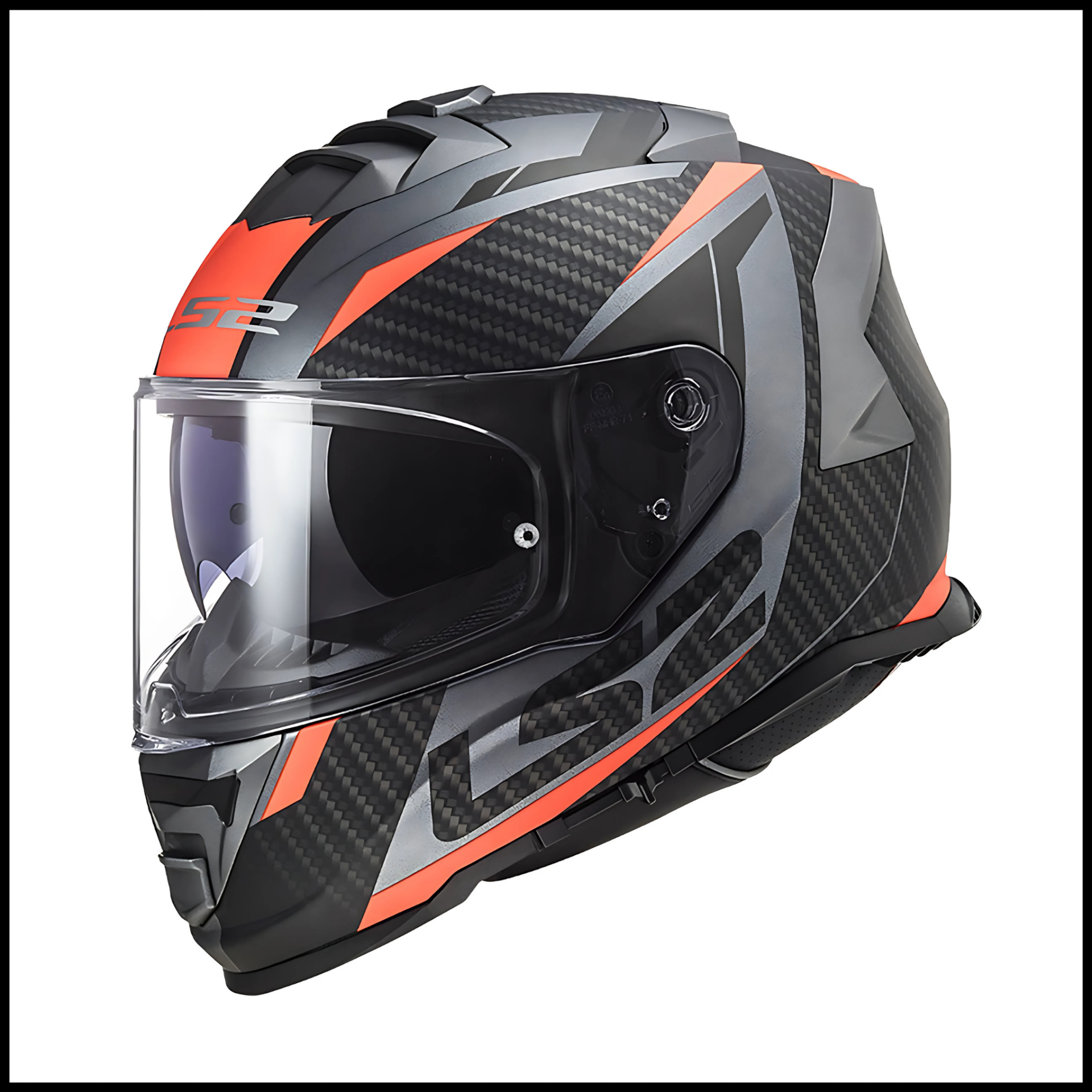 LS2 STORM 2 RACER MAT TITANIUM-NEON TURUNCU KAPALI KASK
