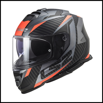 LS2 STORM 2 RACER MAT TITANIUM-NEON TURUNCU KAPALI KASK