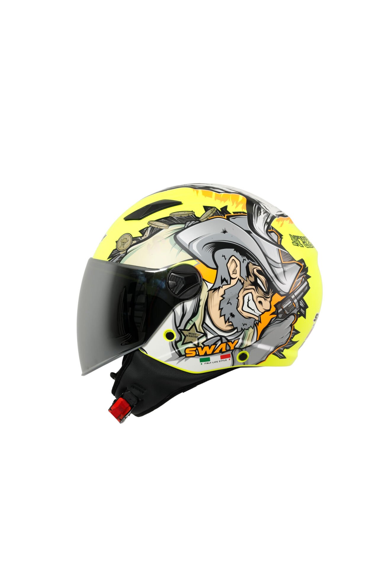 SWAY SW 765 WANTED Yellow-yarım kask