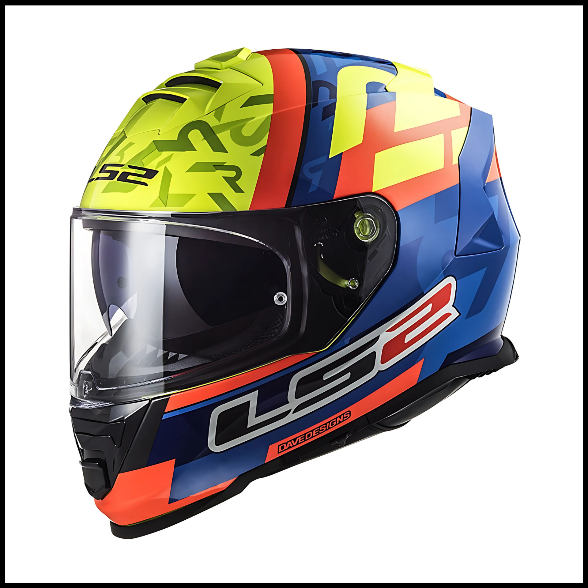 LS2 STORM 2 SALVADOR REPLICA MAVİ-NEON SARI KAPALI KASK