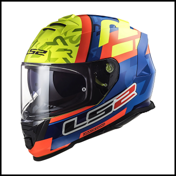 LS2 STORM 2 SALVADOR REPLICA MAVİ-NEON SARI KAPALI KASK