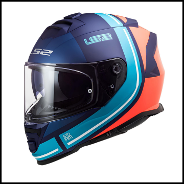 LS2 STORM 2 SLANT MAT MAVİ-TURUNCU KAPALI KASK