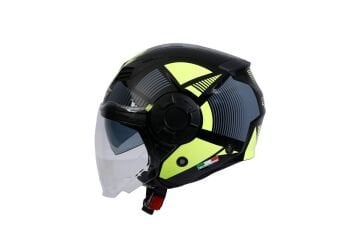 SWAY SW 766 GEKO Black Yellow Yarım Kask