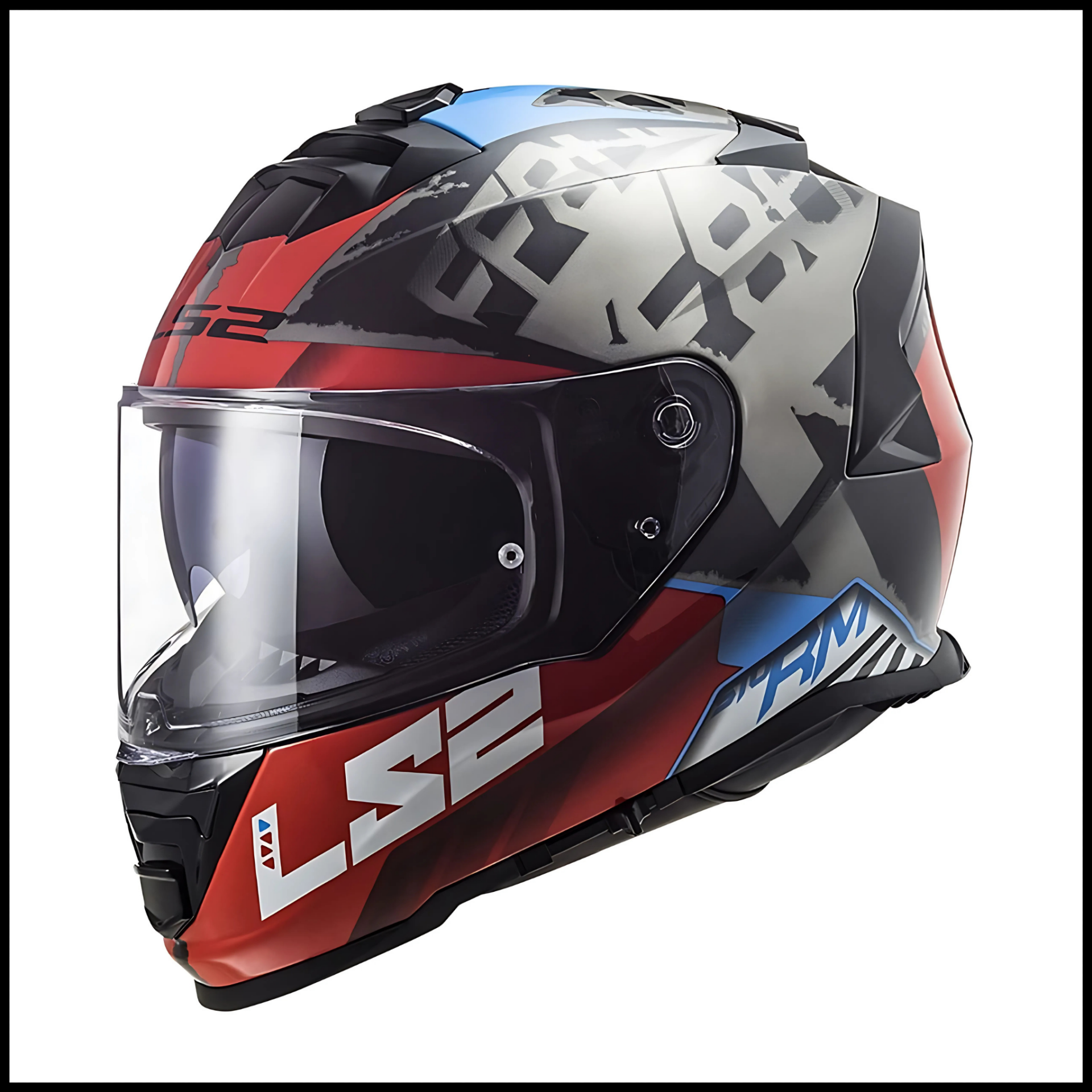 LS2 STORM 2 SPRINTER MAT SİYAH-KIRMIZI-TITANIUM KAPALI KASK