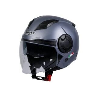 SWAY SW 766 SOLID GLOSS Grey Yarım Kask