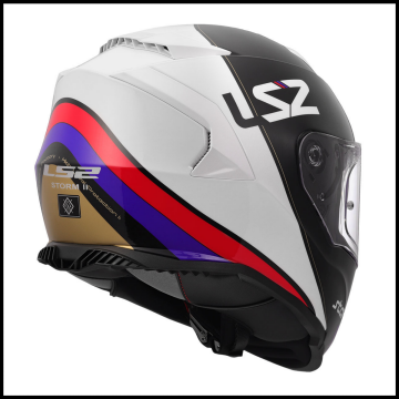 LS2 STORM 2 STARK BEYAZ-KIRMIZI-MAVİ-SARI KAPALI KASK