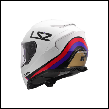 LS2 STORM 2 STARK BEYAZ-KIRMIZI-MAVİ-SARI KAPALI KASK