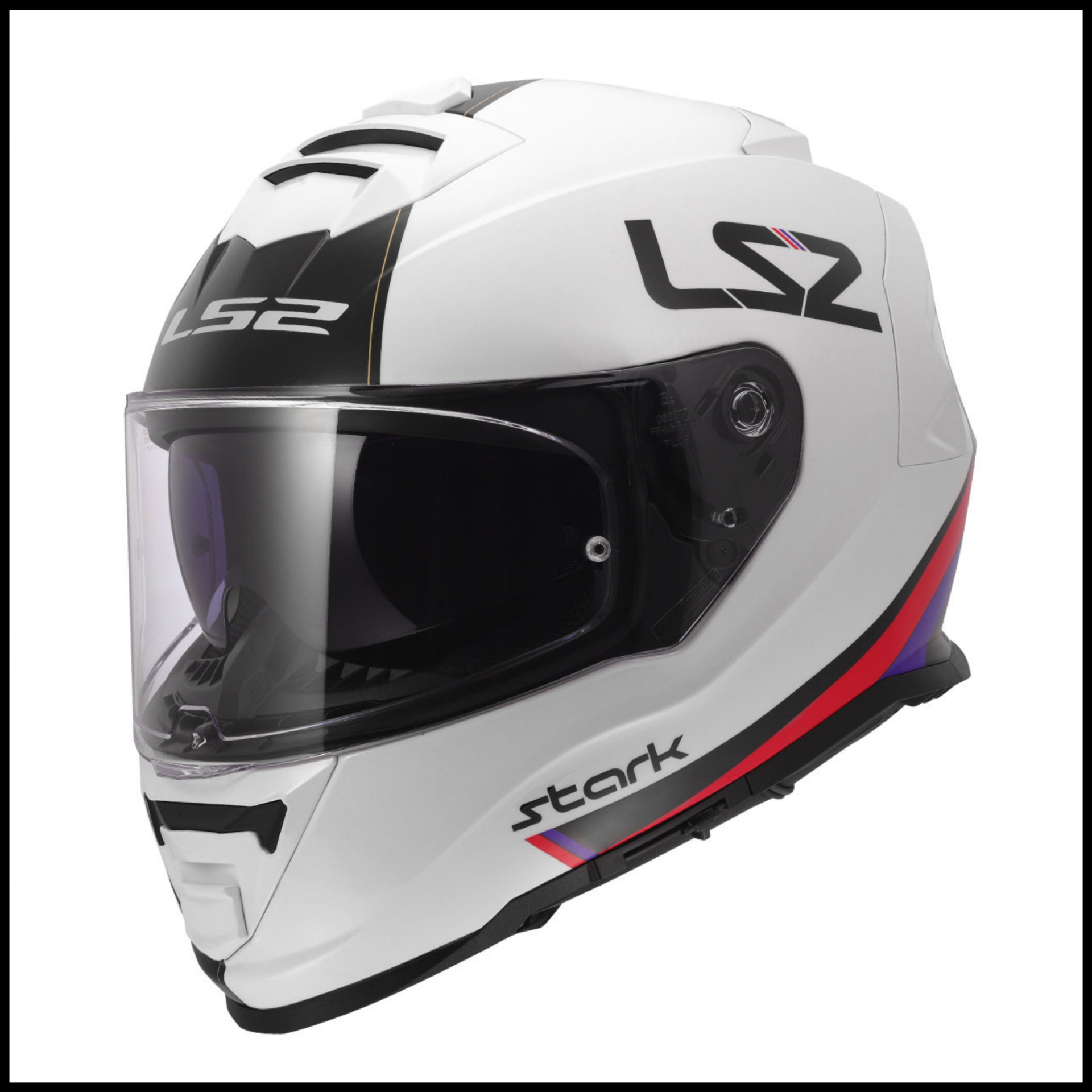 LS2 STORM 2 STARK BEYAZ-KIRMIZI-MAVİ-SARI KAPALI KASK