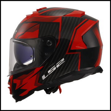 LS2 STORM 2 TRACKER SİYAH-KIRMIZI KAPALI KASK