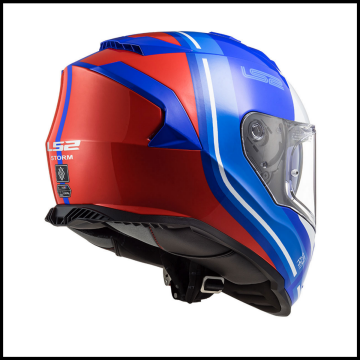 LS2 STORM 2 SLANT MAVİ-KIRMIZI KAPALI KASK