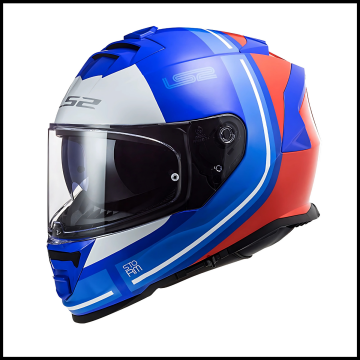 LS2 STORM 2 SLANT MAVİ-KIRMIZI KAPALI KASK