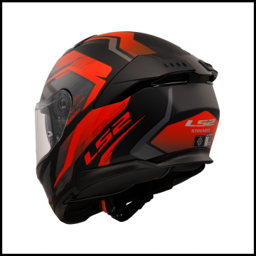 LS2 STREAM 2 FURY MAT SİYAH-GRİ-KIRMIZI KAPALI KASK
