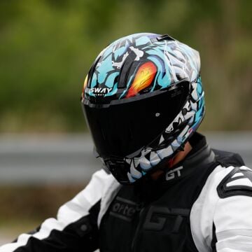 SWAY SW 868 CANNIBAL Black Blue Kapalı Kask