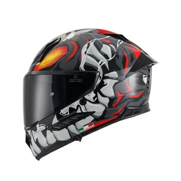 SWAY SW 868 CANNIBAL Black Grey Red Kapalı Kask