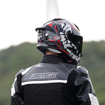 SWAY SW 868 CANNIBAL Black Grey Red Kapalı Kask