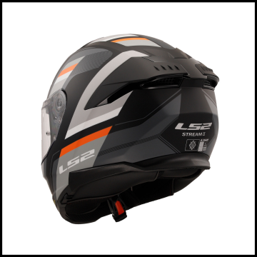 LS2 STREAM 2 VINTAGE MAT SİYAH-GRİ-BEYAZ-KIRMIZI KAPALI KASK