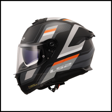 LS2 STREAM 2 VINTAGE MAT SİYAH-GRİ-BEYAZ-KIRMIZI KAPALI KASK