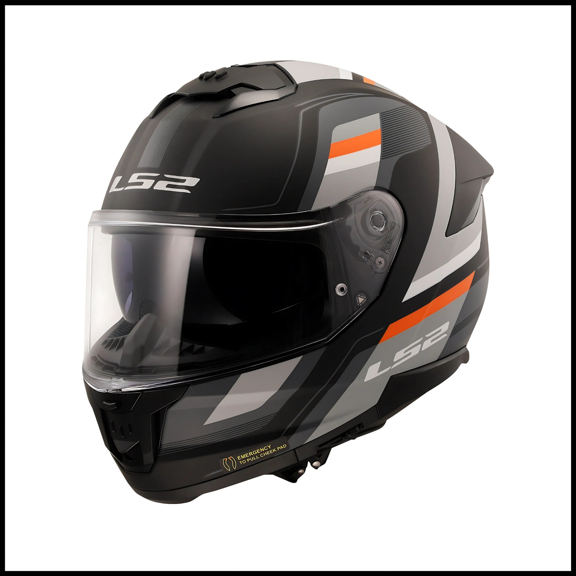 LS2 STREAM 2 VINTAGE MAT SİYAH-GRİ-BEYAZ-KIRMIZI KAPALI KASK