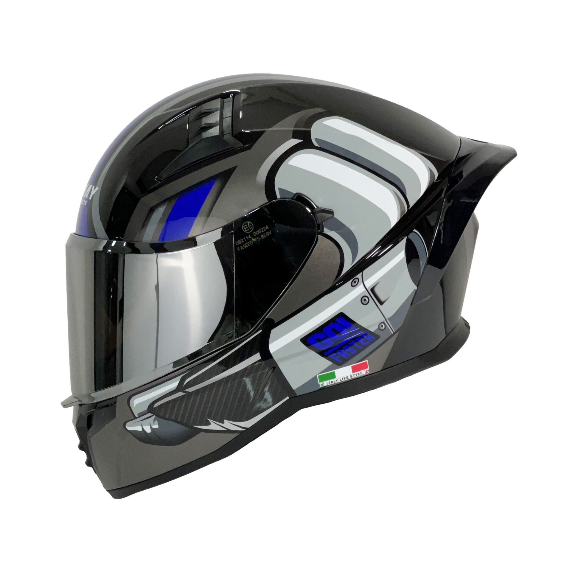 SWAY SW 869 MACHINE KAPALI KASK ( Güneş Vizörlü )