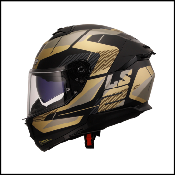 LS2 STREAM 2 ROAD MAT SİYAH-GOLD-GRİ KAPALI KASK